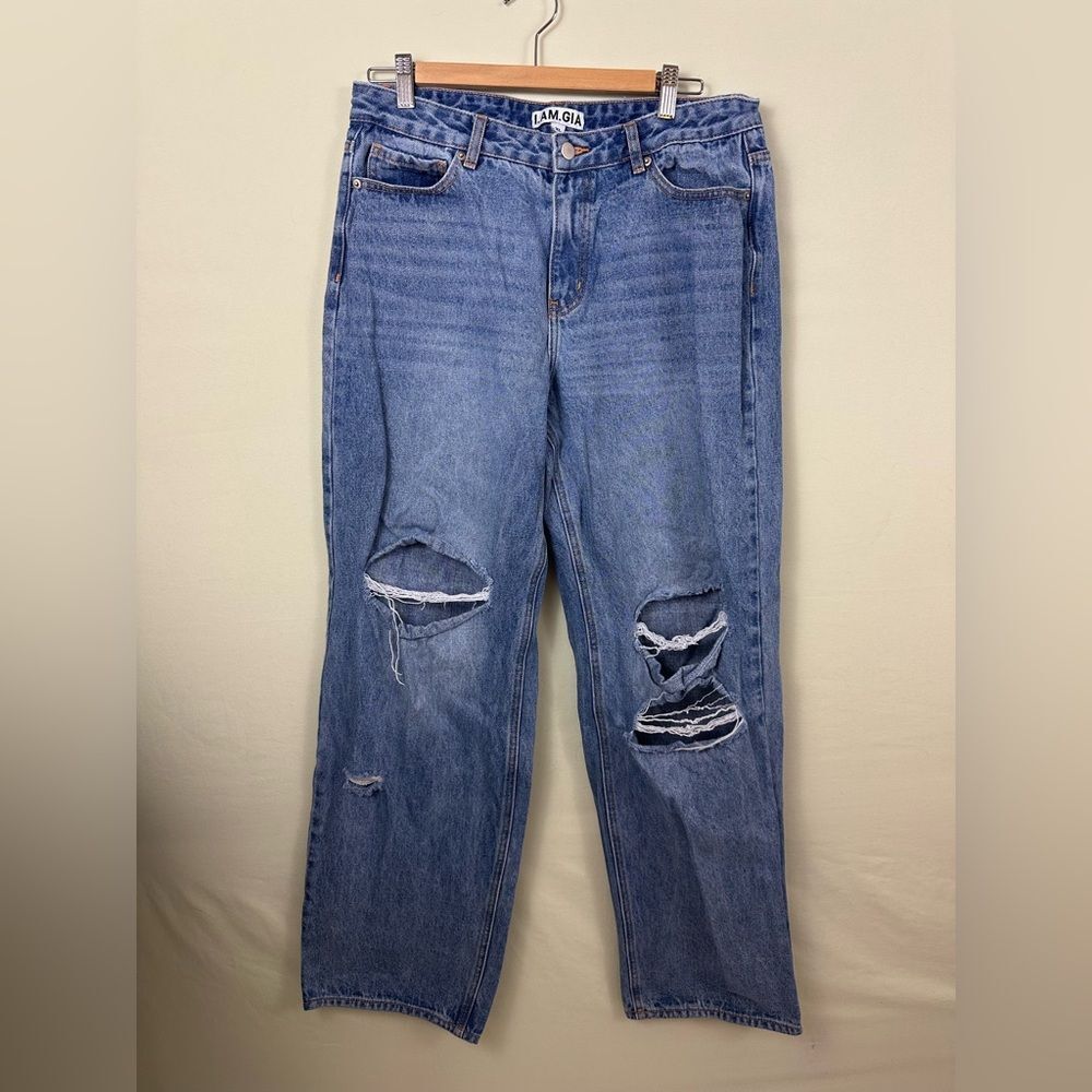 I.AM.GIA High-Rise Distressed Blue Jeans